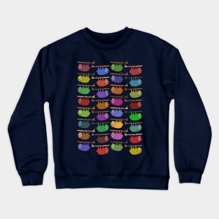 Colorful and Cute Hanging Sloth Pattern Crewneck Sweatshirt